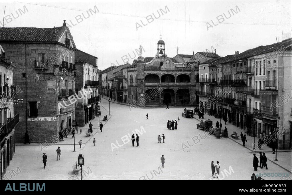 Vista general de la plaza mayor de ciudad Rodrigo (Salamanca).