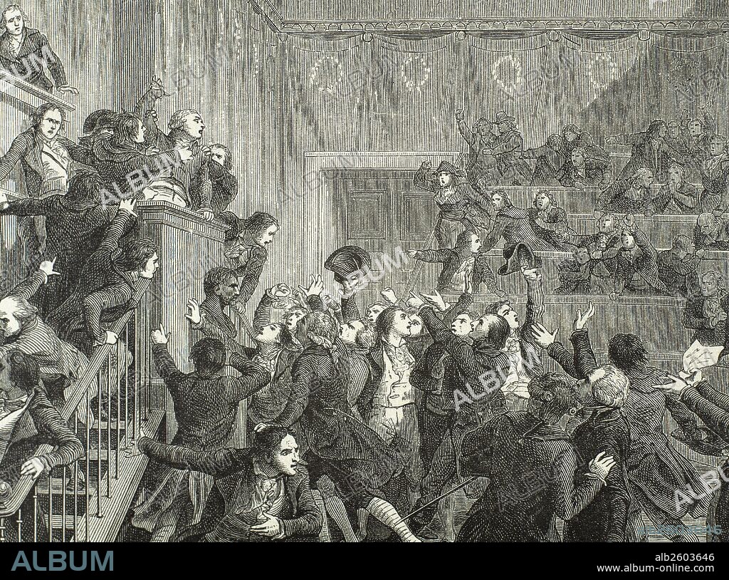 French Revolution. Thermodorian Reaction. 9- 10 Thermidor Year II (27 July 1794). Thermidoran Convention. Engraving.