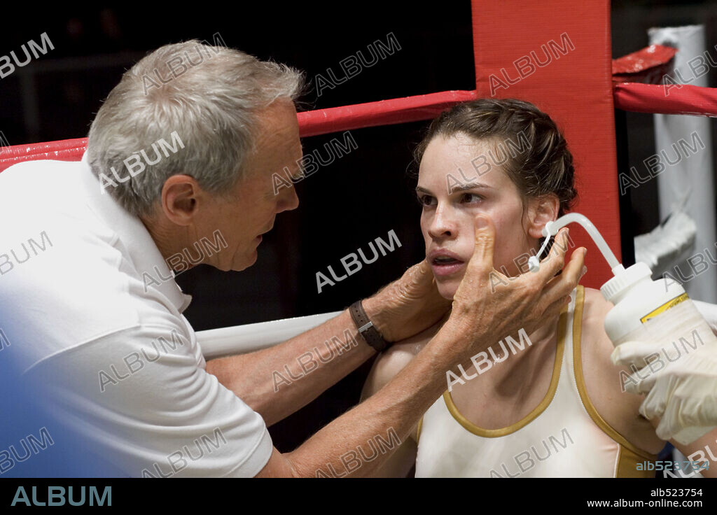 CLINT EASTWOOD und HILARY SWANK in MILLION DOLLAR BABY, 2004, unter der Regie von CLINT EASTWOOD. Copyright WARNER BROS. / WALLACE, MERIE W.