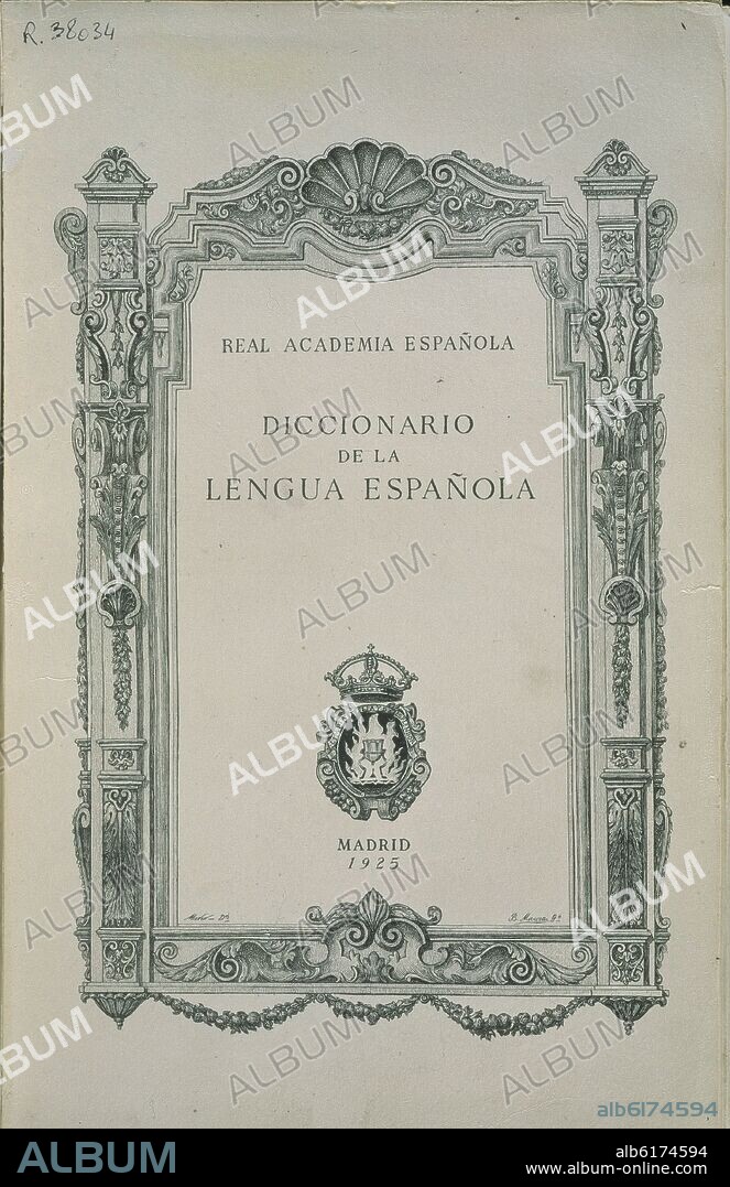 PORTADA DEL DICCIONARIO DE LA LENGUA ESPAÑOLA- (1ª TITULACION DE DICC DE LA LENGUA)- 1925.