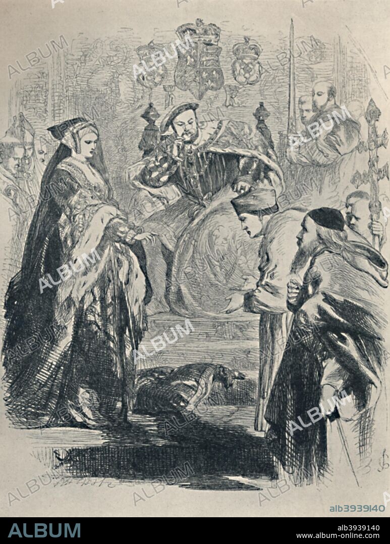 Queen Catherine: Lord Cardinal, -To You I Speak., c1890, (1923). From 'King Henry The Eighth,' Act II, Scene 4.' From British Book Illustration - Yesterday and To-day edited by Geoffrey Holme. [The Studio, Ltd., London, 1923].