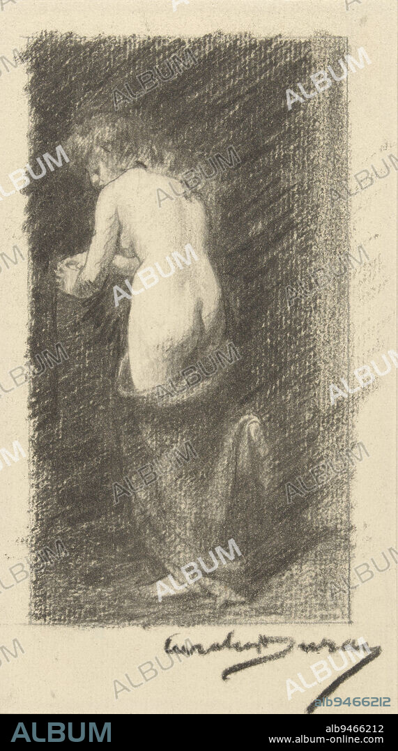 Study of a naked woman, seen from the back, draughtsman: Emile Auguste Carolus-Duran, France, 1848 - 1917, paper, h 188 mm × w 105 mm.