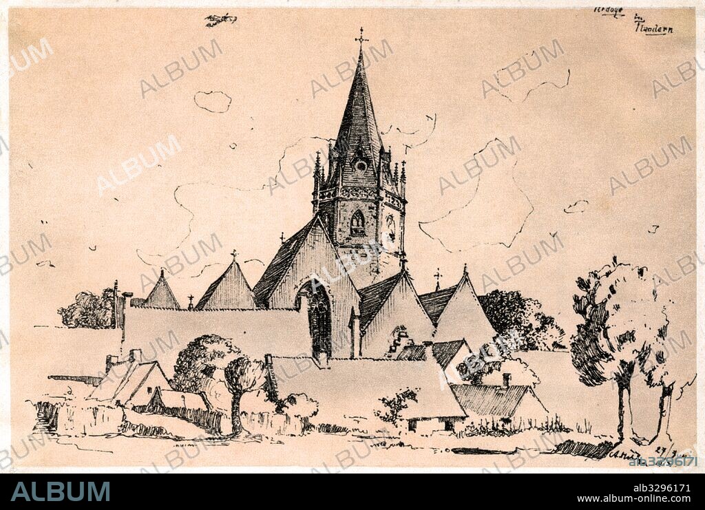 Drawing by Adolf Hitler from summer 1917.