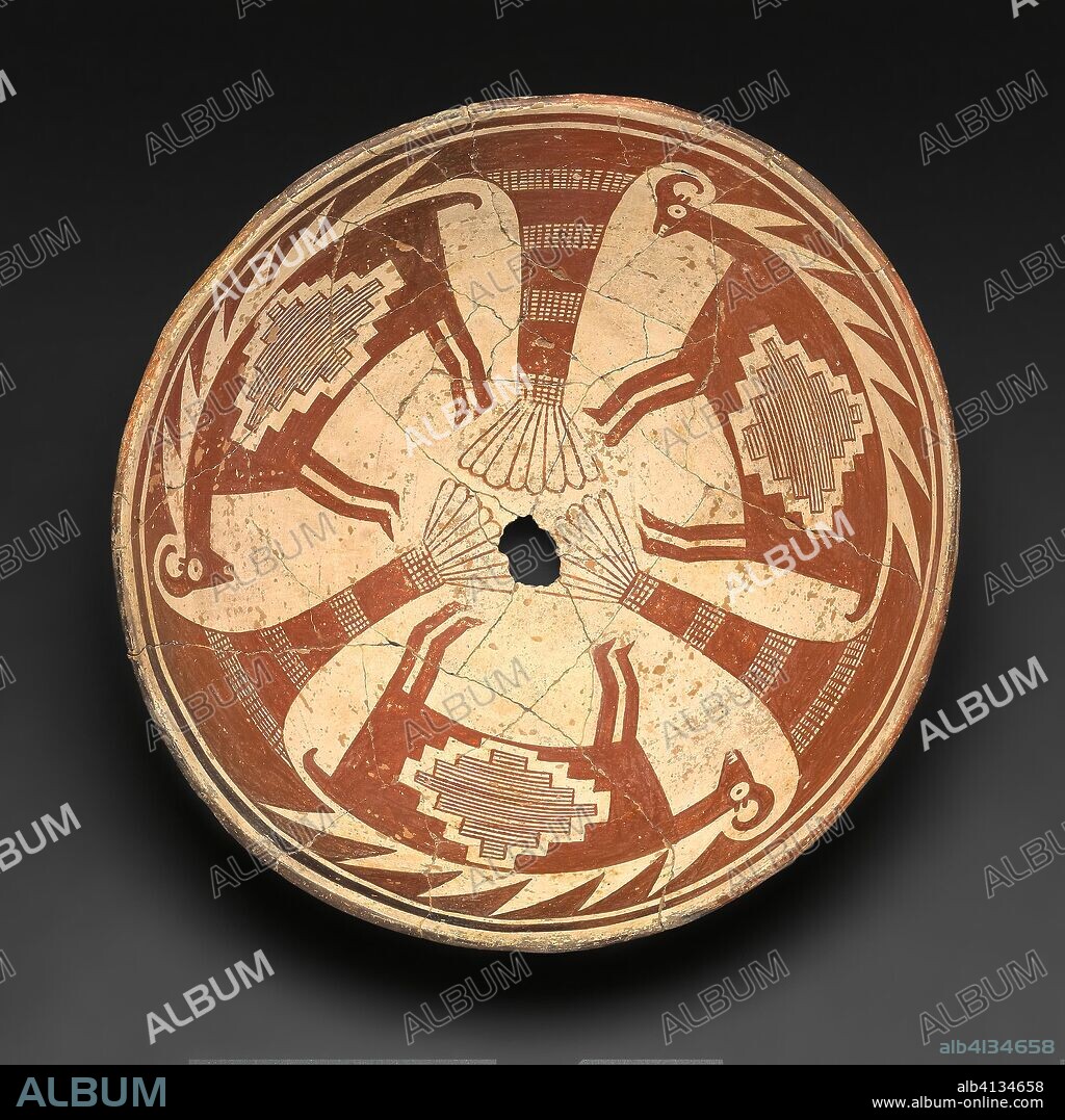 Bowl with Three-part Antelope Design. Mimbres branch of the Mogollon, Classic Mimbres Black-on-white; New Mexico, United States. Date: 950 AD-1150. Dimensions: . Ceramic and pigment. Origin: New Mexico.