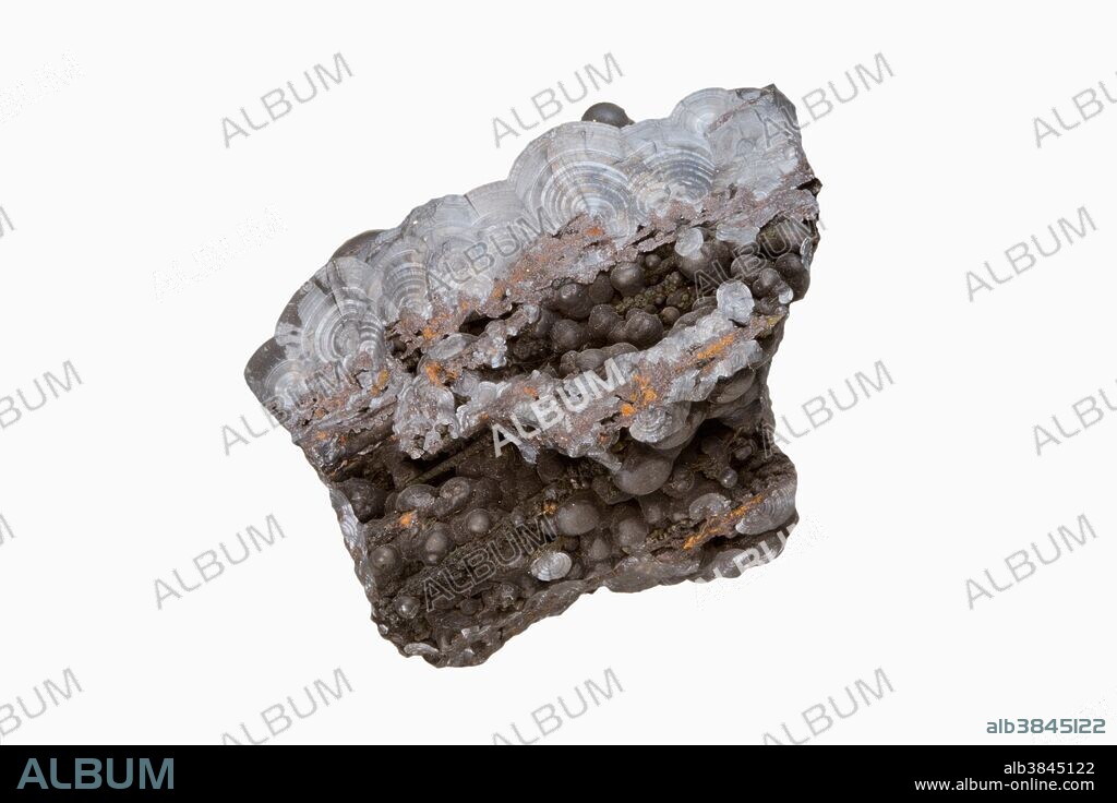 Psilomelane, manganese ore from Brandon, Vermont, USA. Psilomelane is a group name for manganese oxide minerals. Sample courtesy of Perkins Museum of Geology, University of Vermont.