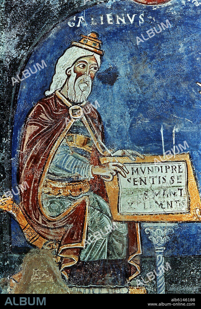 GALENO - FRESCO DE LA CRIPTA DE LA CATEDRAL DE ANAGNI - SIGLO XIII.