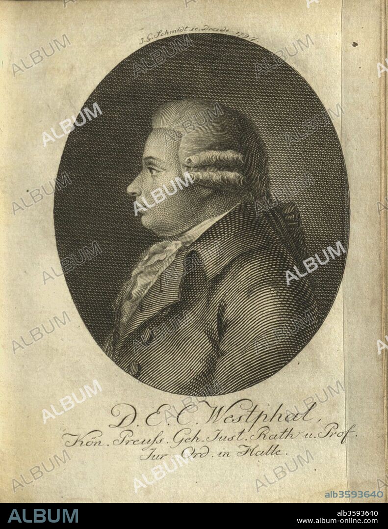 JOHANN GOTTFRIED SCHMIDT. Portrait of Ernst Christian Westphal (1737-1792).