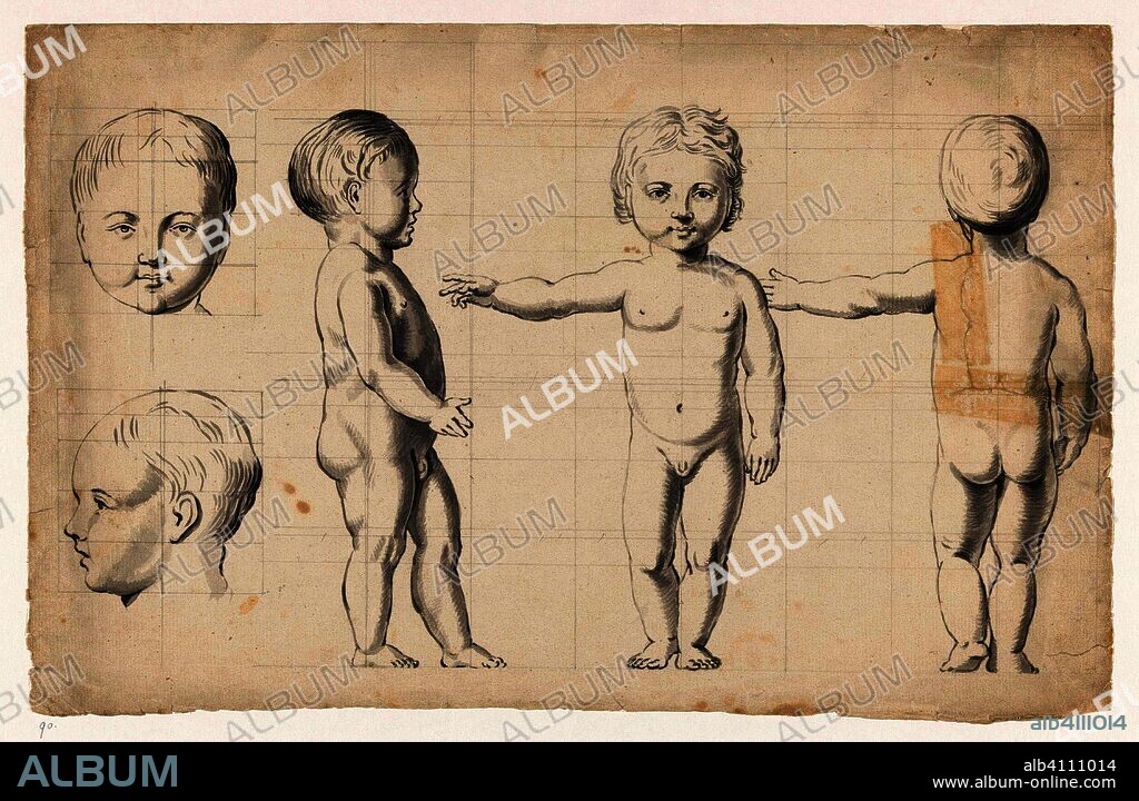 Nude studies of a boy. Artist: Jacob de Wit. Draughtsman: Jan Brandes. Dating: 1787 - 1808. Place: Skälsebo. Measurements: h 276 mm × w 424 mm.