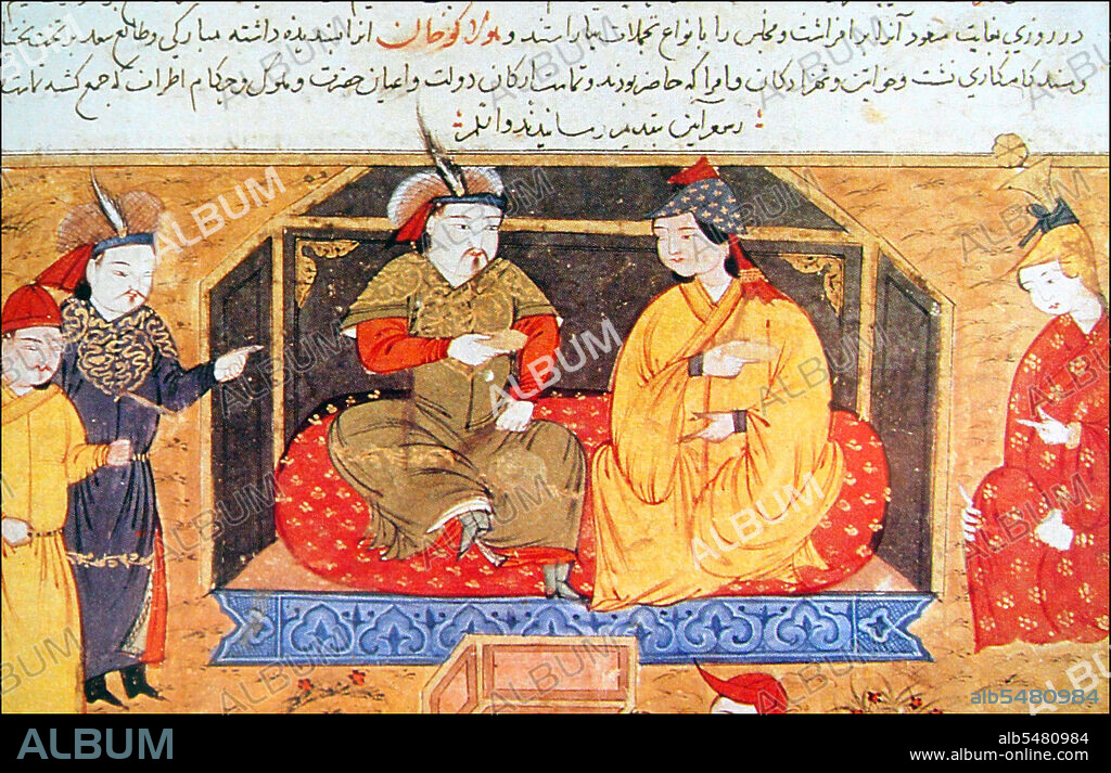 Hulagu Khan, also known as Hülegü, Hulegu or Halaku (c. 1217 – 8 February 1265), was a Mongol ruler who conquered much of Southwest Asia. Son of Tolui and the Kerait princess Sorghaghtani Beki, he was a grandson of Genghis Khan, and the brother of Arik Boke, Möngke Khan and Kublai Khan. Hulagu's army greatly expanded the southwestern portion of the Mongol Empire, founding the Ilkhanate of Persia, a precursor to the eventual Safavid dynasty, and then the modern state of Iran. Doquz Khatun (also spelled Dokuz Khatun) was a Turkic Kerait princess of the 13th century, who was married to the Mongol ruler Hulagu. Their son Abaqa succeeded Hulagu upon his death. She was known to accompany Hulagu on campaigns. At the Sack of Baghdad in 1258, the Mongols massacred tens of thousands of inhabitants, but by the order of Doquz, the Christians were spared. Doquz Khatun was a Nestorian Christian, and is often mentioned as a great benefactor of the Christian faith. When Mongol envoys were sent to Europe, they also tried to use Doquz's Christianity to advantage, by claiming that Mongol princesses such as Doquz and Sorghaghtani Beki were daughters of the legendary Prester John. She died in 1265, the same year as her husband.
