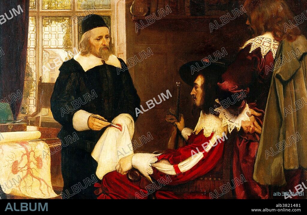 William Harvey Demonstrating Circulation