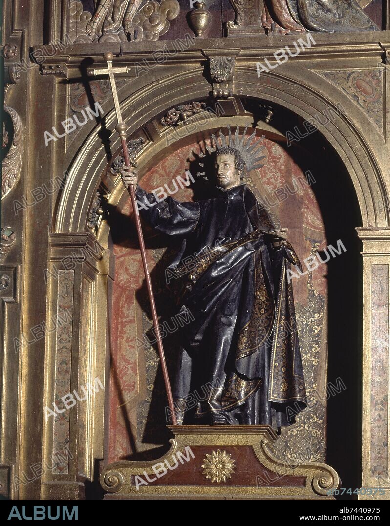 GREGORIO FERNANDEZ. TALLA DE SAN FRANCISCO JAVIER- JESUITA-S XVII- TALLA BARROCA EN MADERA POLICROMADA.