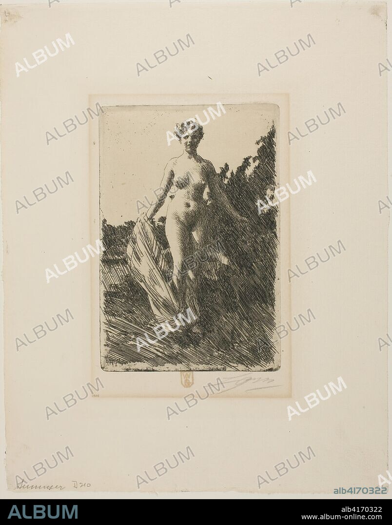 Summer. Anders Zorn; Swedish, 1860-1920. Date: 1907. Dimensions: 178 x 120 mm (image/plate); 327 x 258 mm (sheet). Etching on ivory laid paper. Origin: Sweden.