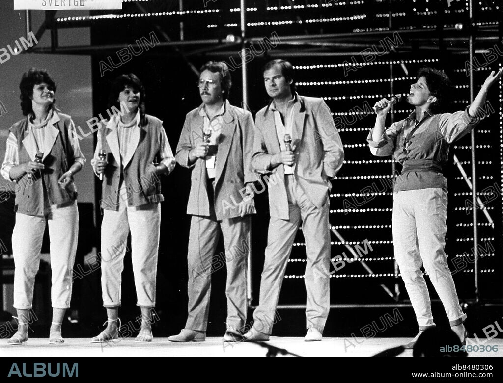 Malmö - 1983 - Monika Forsberg - Karin Glenmark - Lennart Sjöholm - Lasse Holm och Carola Häggkvist *** Local Caption *** GP . KAMERAREPORTAGE.