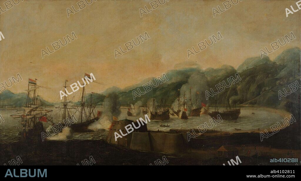 HENDRICK VAN ANTHONISSEN. Surprise Attack on three Portuguese Galleons in the Bay of Goa, 30 September 1639. Dating: 1653. Measurements: h 152 cm × w 275 cm; d 8.5 cm.