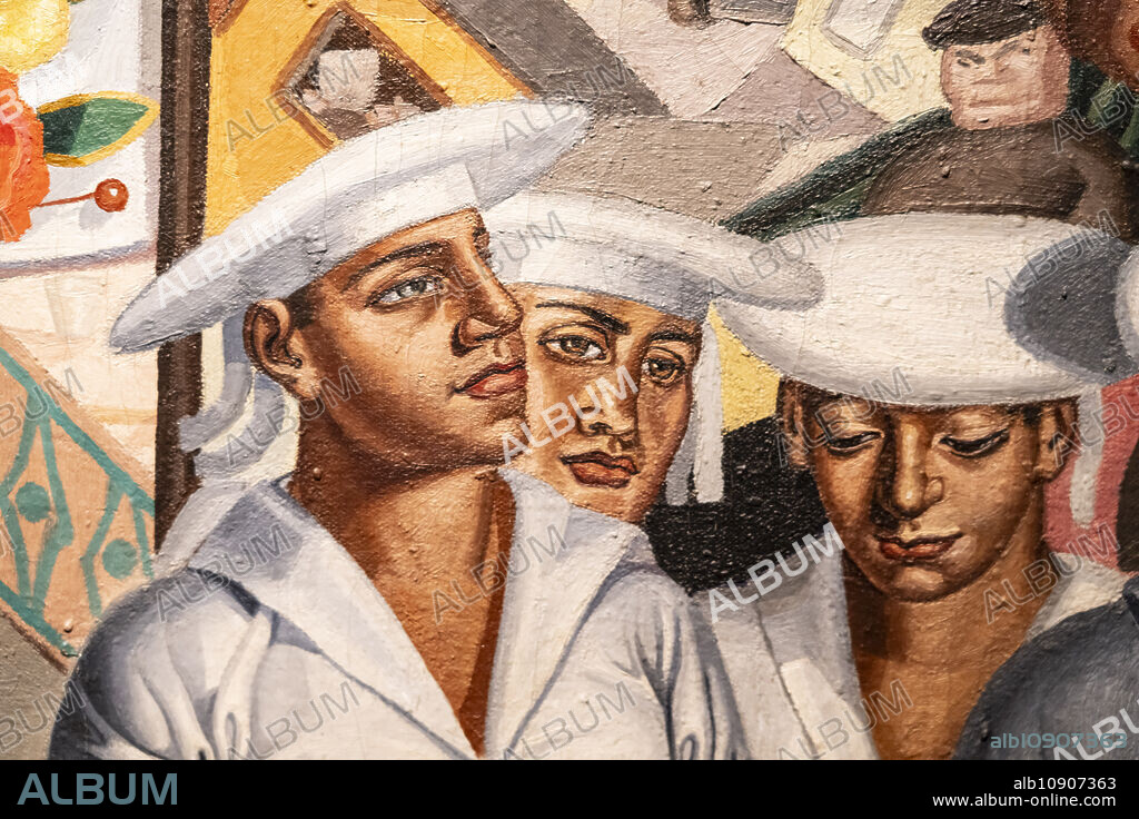Maruja Mallo, The Fair ( La verbena), 1927, oil on canvas, museo nacional centro de arte Reina Sofia, Madrid.
