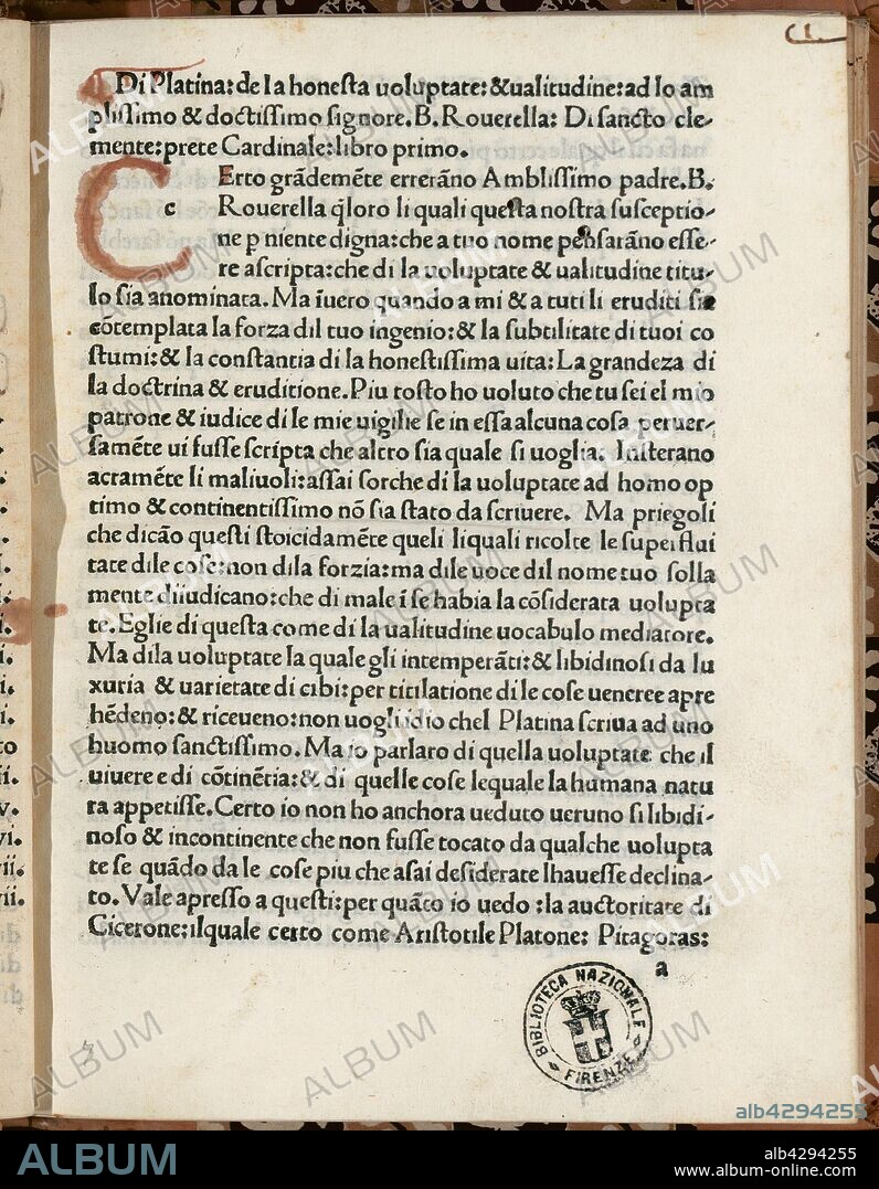 De honesta voluptate et valetudine, fue el primer libro de cocina que se imprimió. Escrito ca. 1465 por Bartolomeo Platina.