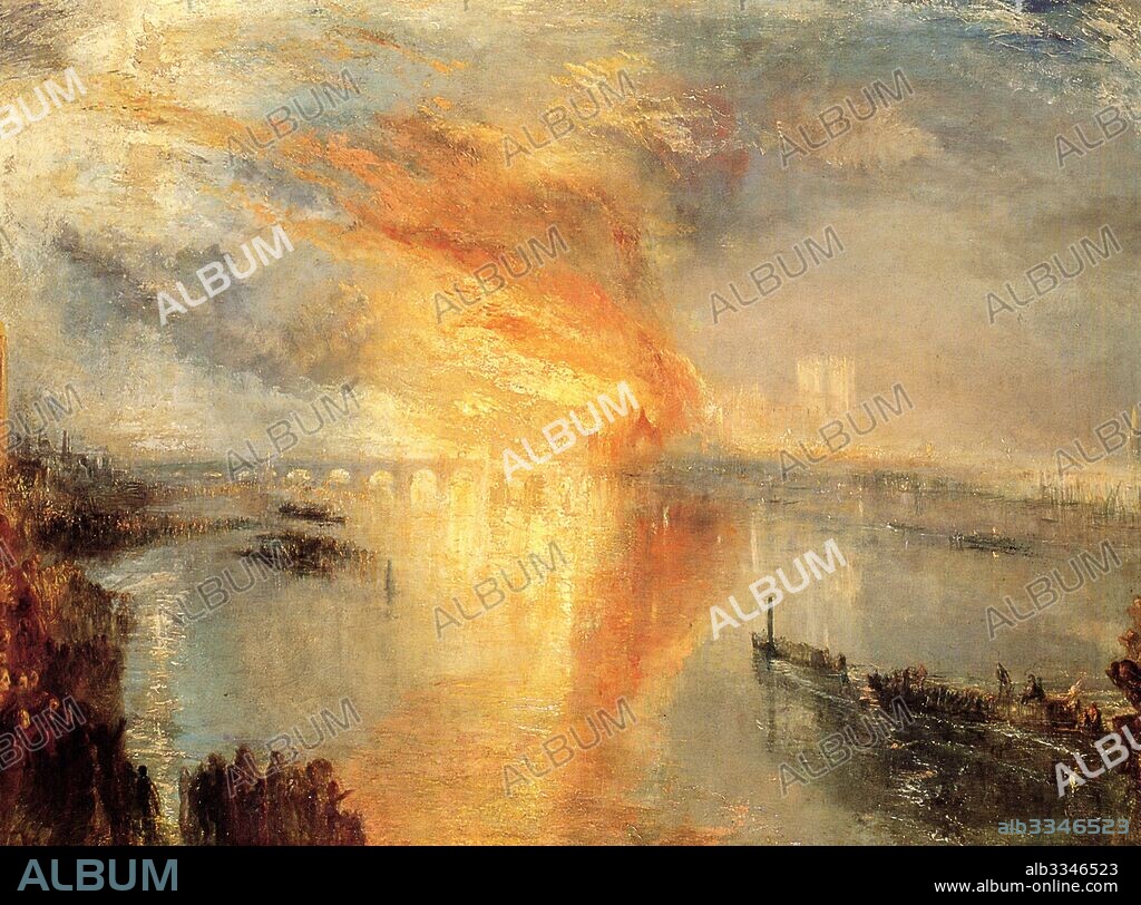 JOSEPH MALLORD WILLIAM TURNER. The Burning of the Houses of Parliament.