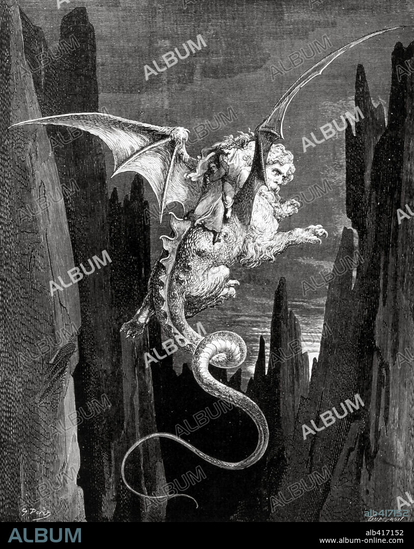 PAUL GUSTAVE DORÉ. Gustave Dore, Dante's Inferno, Canto XVII New Terror I conceived from Milton's Paradise Lost. Illustrations by Gustave Doré, 1885.