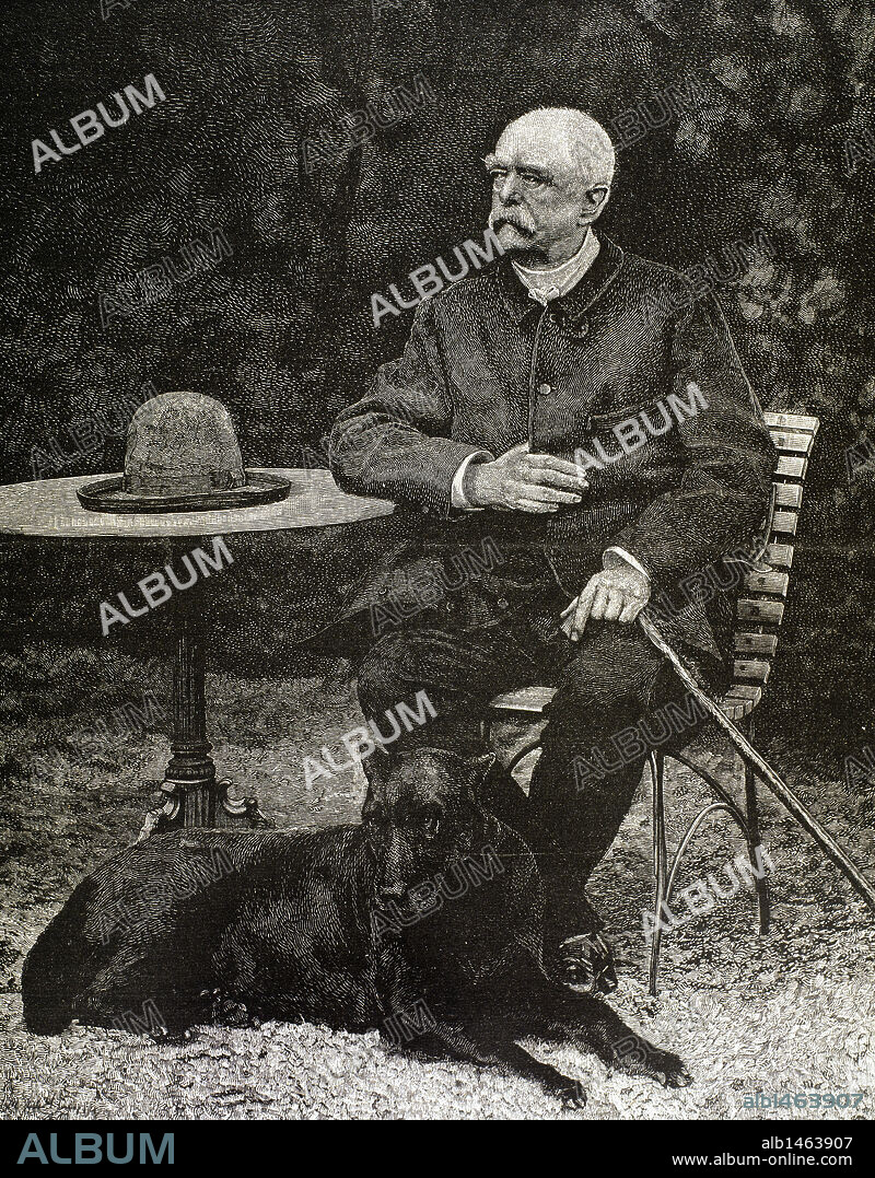 BISMARCK, Otto-Leopold, Prince of (1815-1898). German statesman. Nineteenth-century engraving by R. Bong.
