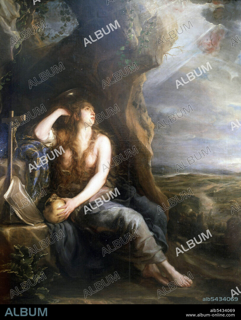 JUAN CARREÑO DE MIRANDA. MARIA MAGDALENA , SANTA. PERSONAJE EVANGELICO. " MAGDALENA PENITENTE ". OLEO DE JUAN CARREÑO MIRANDA. MUSEO BELLAS ARTES DE SAN FERNANDO . MADRID.