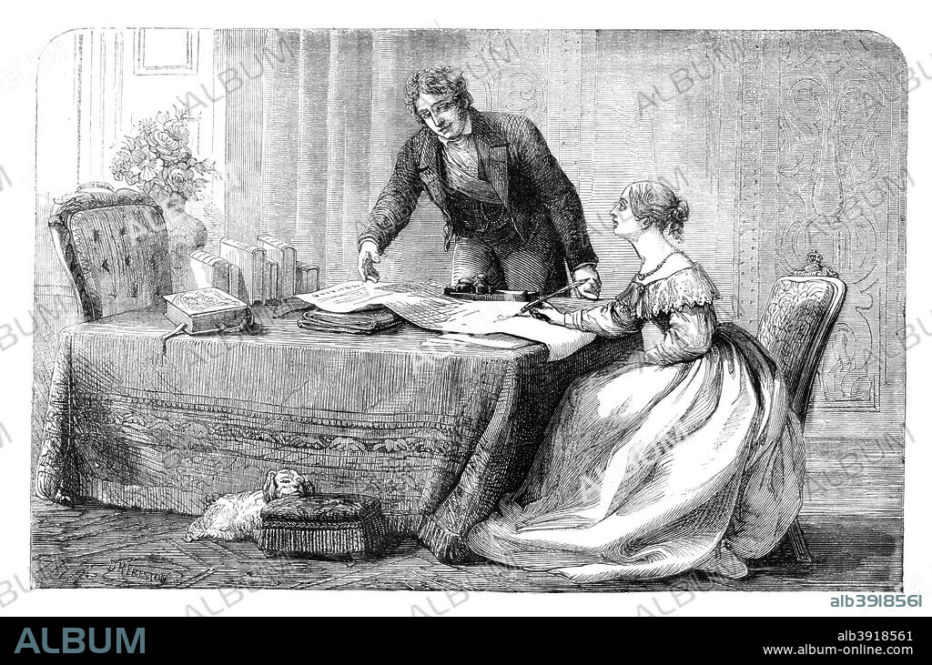 Lord Melbourne (1779-1848) instructing a young Queen Victoria 1819-1901), 1837 (c1895).
