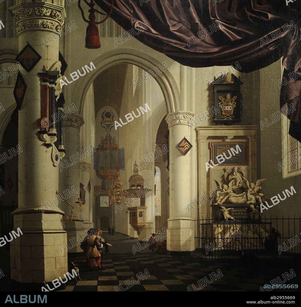Cornelis de Man (1621-1706). Dutch Golden Age painter. Interior of the Oude Kerk (The old Church) in Delft. The Netherlands, after 1654. Oil on canvas. National Museum. Gdansk. Poland.