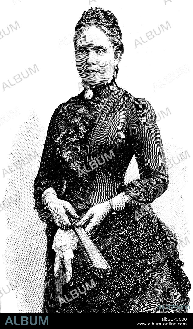 Historic drawing, portrait of princess augusta victoria of schleswig-holstein or victoria friederike luise feodora jenny von schleswig-holstein-sonderburg-augustenburg va, 1858-1921, wife of wilhelm ii or william ii, the last german empress and queen of prussia.