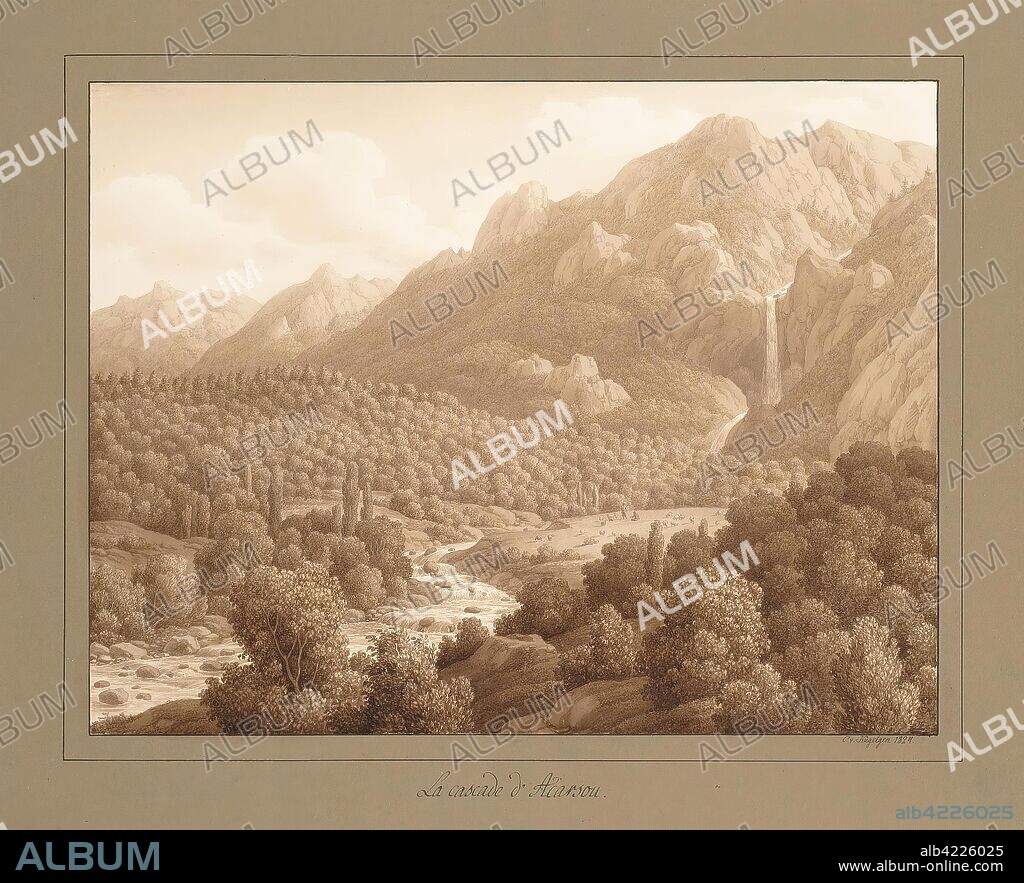 CARL FERDINAND VON KüGELGEN. 'Uchan-Su Waterfall'. Series "Views of Crimea". Germany-Russia, 1824. Dimensions: 31,7x41,5 cm.