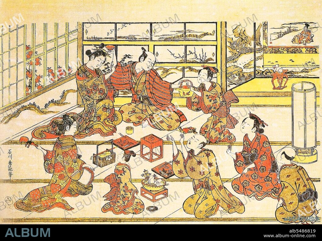 Oiran (??) were the courtesans of Edo period Japan. The oiran were considered a type of yujo (??) 'woman of pleasure' or prostitute. However, they were distinguished from the yujo in that they were entertainers, and many became celebrities of their times outside the pleasure districts. Their art and fashions often set trends among the wealthy and, because of this, cultural aspects of oiran traditions continue to be preserved to this day. The oiran arose in the Edo period (1600–1868). At this time, laws were passed restricting brothels to walled districts set some distance from the city center. In the major cities these were the Shimabara in Kyoto, the Shinmachi in Osaka, and the Yoshiwara in Edo (present-day Tokyo). These rapidly grew into large, self-contained 'pleasure quarters' offering all manner of entertainments. Within, a courtesan’s birth rank held no distinction, which was fortunate considering many of the courtesans originated as the daughters of impoverished families who were sold into this lifestyle as indentured servants. Instead, they were categorized based on their beauty, character, education, and artistic ability. Among the oiran, the tayu (??) was considered the highest rank of courtesan and were considered suitable for the daimyo or feudal lords. In the mid-1700s courtesan rankings began to disappear and courtesans of all classes were collectively known simply as 'oiran'. The word oiran comes from the Japanese phrase oira no tokoro no nesan (????????) which translates as 'my elder sister'. When written in Japanese, it consists of two kanji, ? meaning 'flower', and ? sansmeaning 'leader' or 'first', hence 'Leading Flower' or 'First Flower'.