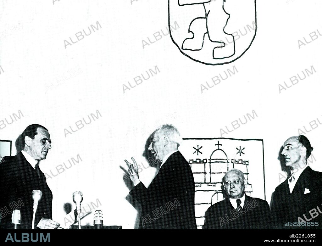 Theodor Heuss (1884 - 1963) was a German politician. President of the Federal Republic of Germany.