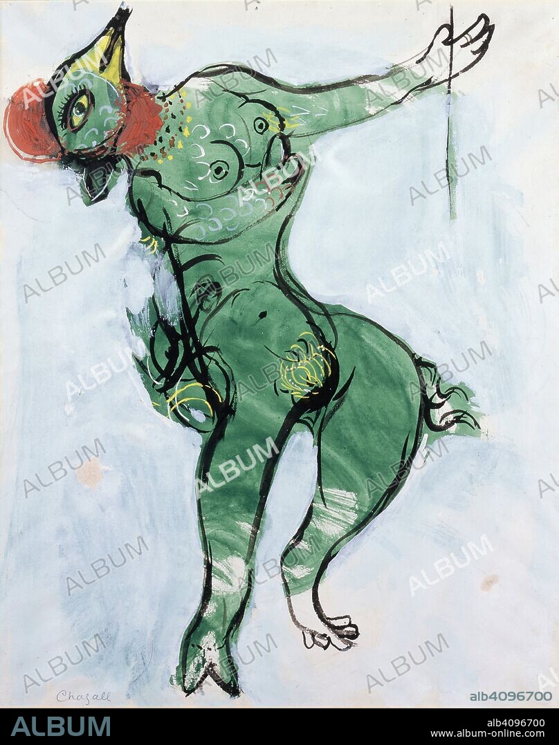 MARC CHAGALL. Green Monster. Costume design for the ballet The Firebird by I. Stravinsky.