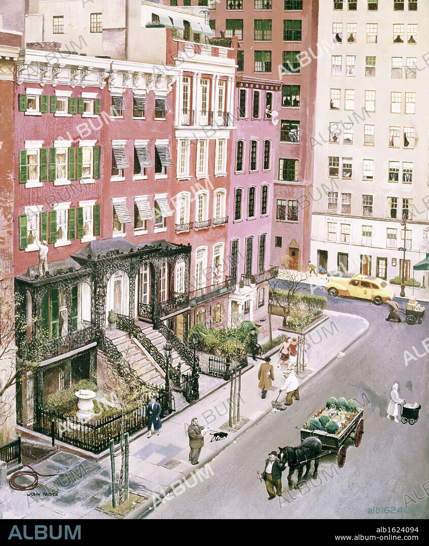 JOHN PHILIP FALTER. City scene by John Falter, 20th century.