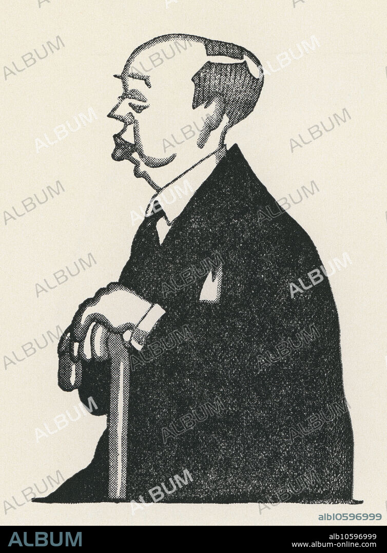 JAUME PASSARELL RIBÓ. Miquel Durán Tortajada (1883-1947), poeta, escritor y periodista valenciano. Caricatura de Jaume Passarell. Año 1930.
