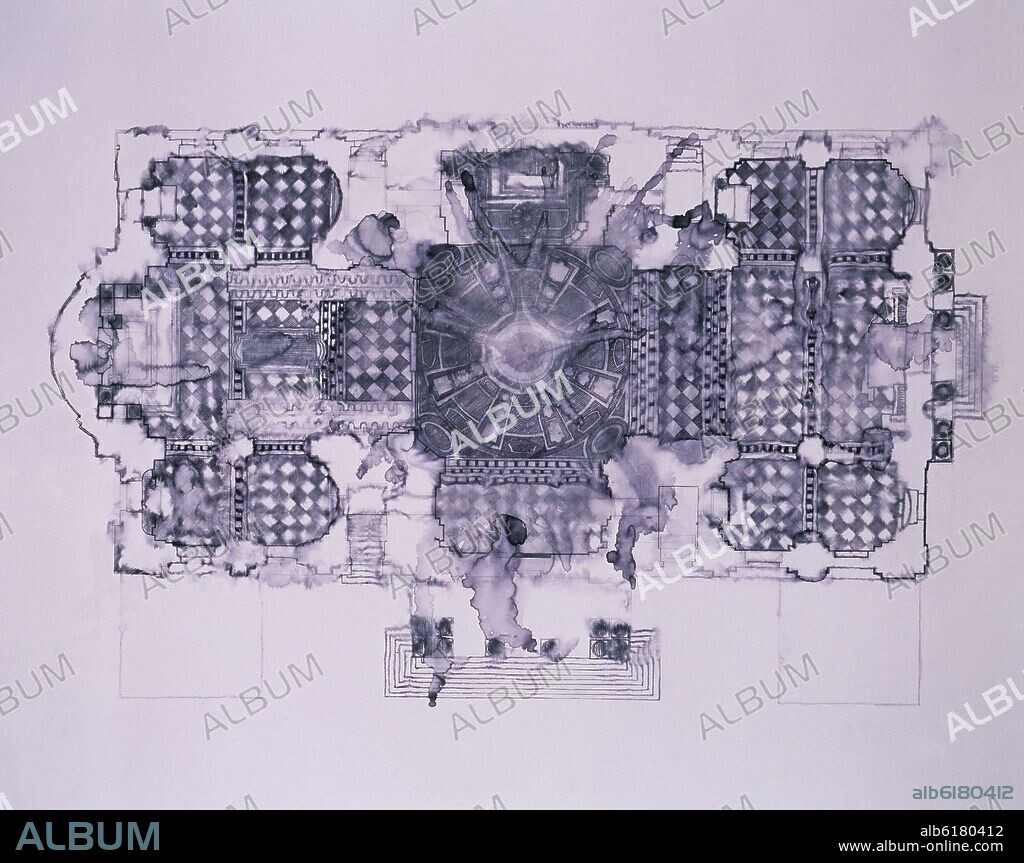 GUILLERMO KUITCA. PLANO DE LA IGLESIA DE LA SORBONA DE PARIS-LEVANTADA POR LEMERCIER 1635/42.