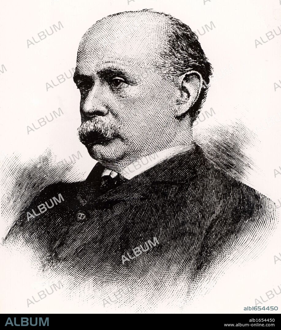 Charles Francis Adams Jr (1835 - 1915) American economist, historian and railway expert. Member of the Massachusetts Board of Railroad Commissioners (1869 - 1879). Chairman of the government directors on the Union Pacific Railroad and its President (1884 - 1890). engraving from "The Railways of America" (London, 1890).