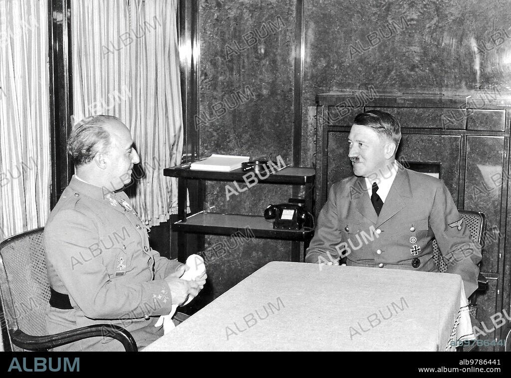 Hendaya (Francia), 23/10/1940. Entrevista en Hendaya entre Adolf Hitler y Francisco Franco.