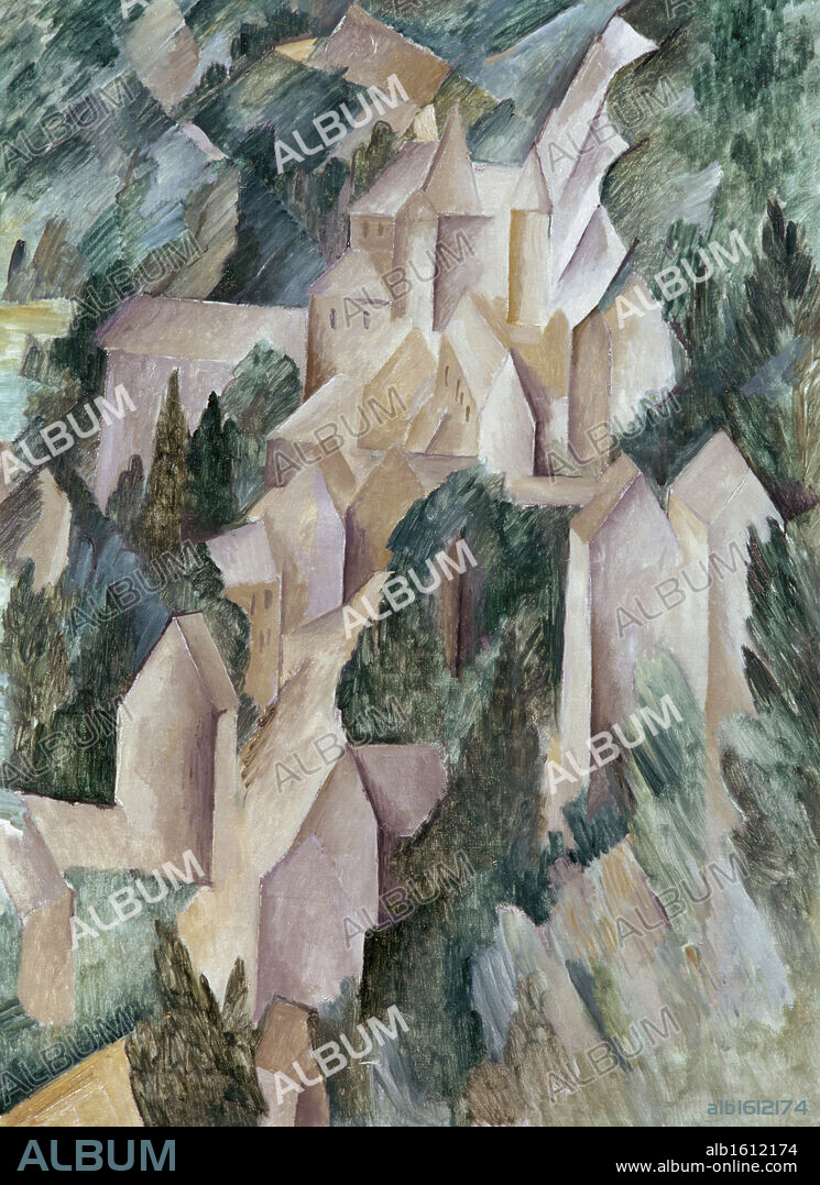 La Roche-Guyon Castle by Georges Braque, 1909, 1882-1963, Sweden, Stockholm, Museum of Modern Art.