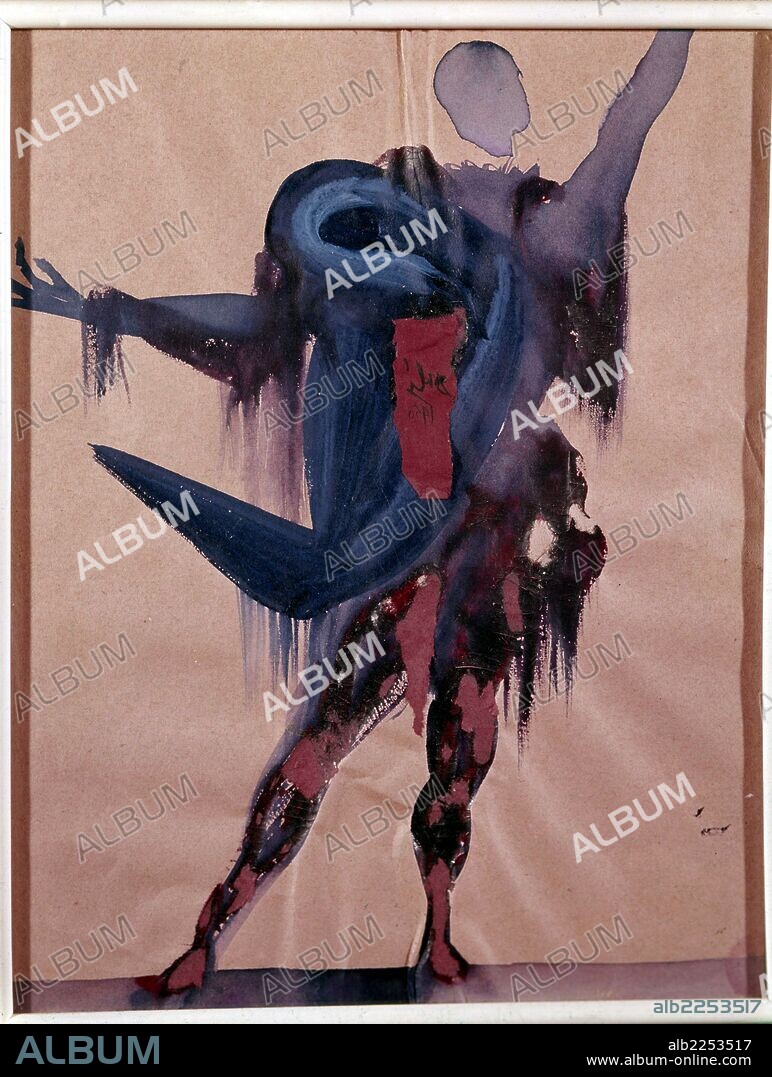 SALVADOR DALÍ. ZORRILLA , JOSE. ESCRITOR ESPAÑOL. VALLADOLID 1817 - 1893. " DON JUAN TENORIO " FIGURIN DEL PERSONAJE DE DON JUAN , OBRA DE SALVADOR DALI. AÑO 1964.