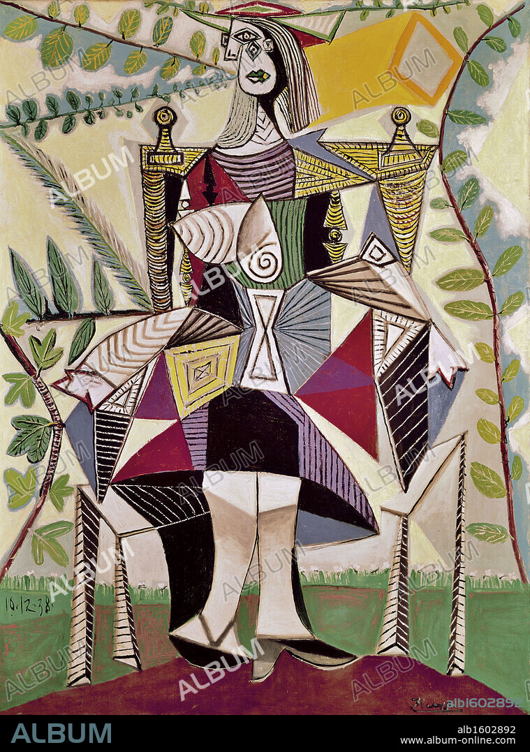 Woman Seated In A Garden by Pablo Picasso, 1938, 1881-1973, USA, New York, Daniel Saidenberg Collection.