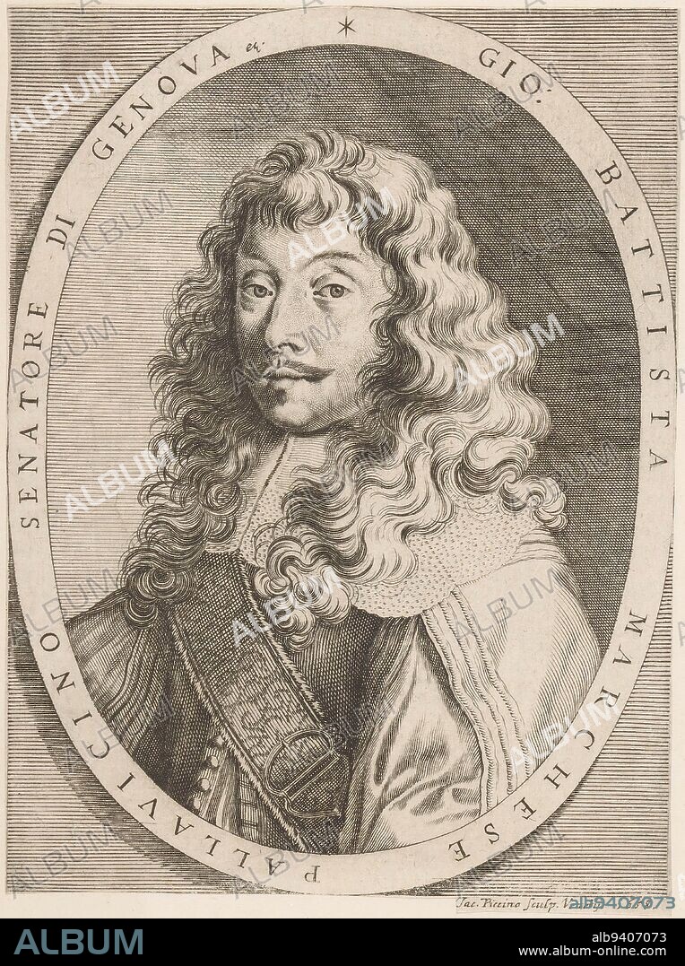 Portrait of Giovanni Battista Pallavicino, print maker: Giacomo Piccini, (mentioned on object), publisher: Andrea Giuliani, Venice, 1658 and/or 1659, paper, engraving, h 184 mm - w 136 mm.