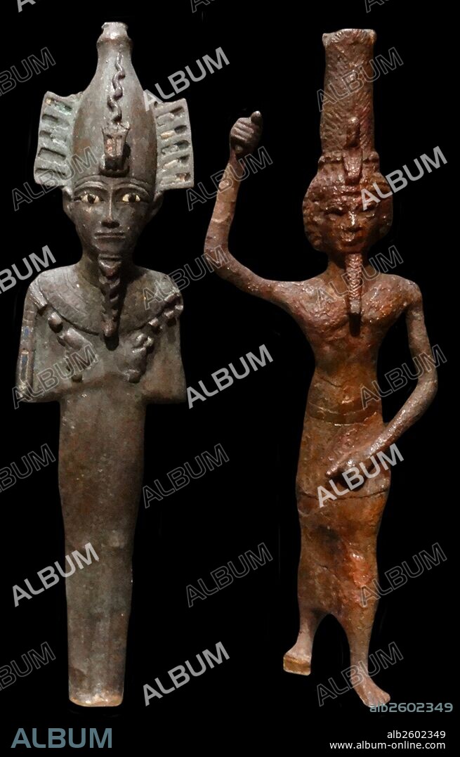 Osiris (left) and Anhur (right). Anhur (Onuris, Onouris, An-Her) was originally a god of war who was worshipped in the Egyptian area of Abydos. Osiris is an Egyptian god, usually identified as the god of the afterlife, the underworld and the dead.