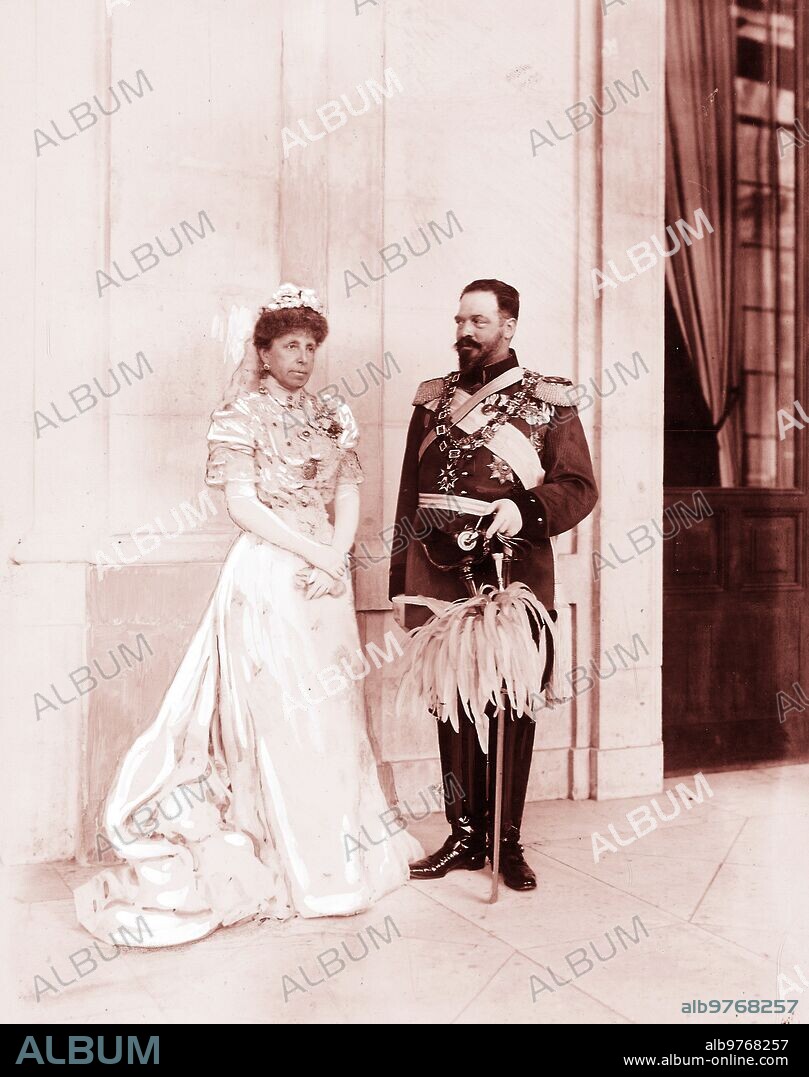 December 17, 1906. The baptism of the infant Luis Alfonso. HM Queen María Cristina and Prince Ludwig Ferdinand of Bavaria, Godparents at the baptism.