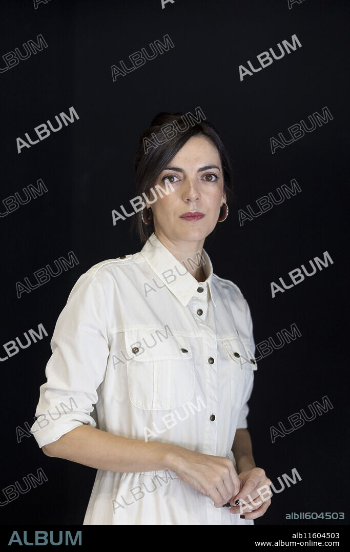 Beatriz Arjona Poses portrait session during the promotion of Solos en la Noche, at Cine Paz on September 12, 2024 in Madrid, Spain.