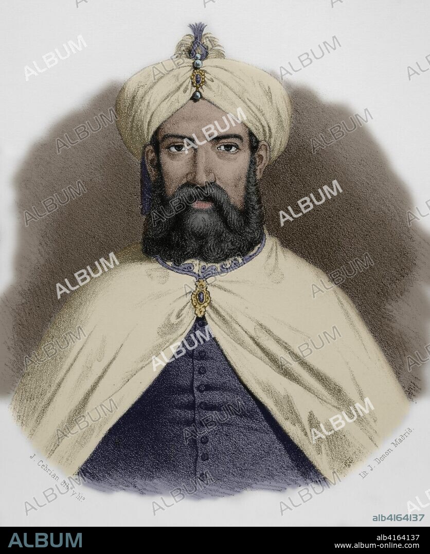 Leo V or Levon V (1342-1393). King of Armenia ,1374-1393. House of Lusignan. Drawing by Jose Cebrian (1839-1904). Lithography. Later colouration. Cronica General de Espa–a, Historia Ilustrada y Descriptiva de sus Provincias. Catalonia. 1866.