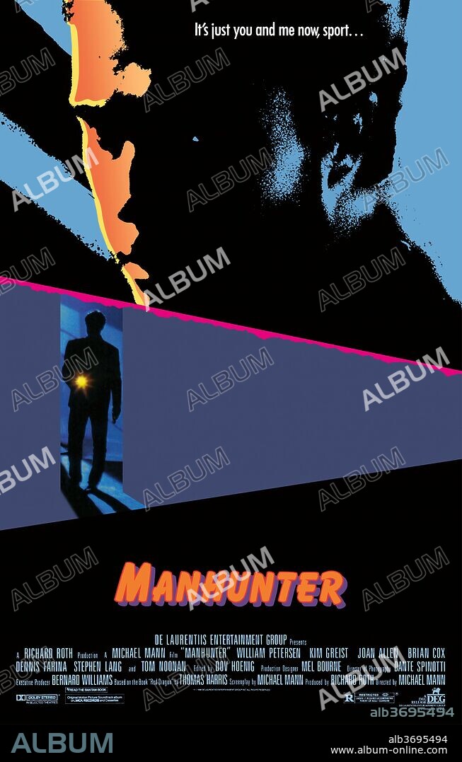 Poster of MANHUNTER, 1986, directed by MICHAEL MANN. Copyright DE LAURENTIS ENTERTAINMENT GROUP.