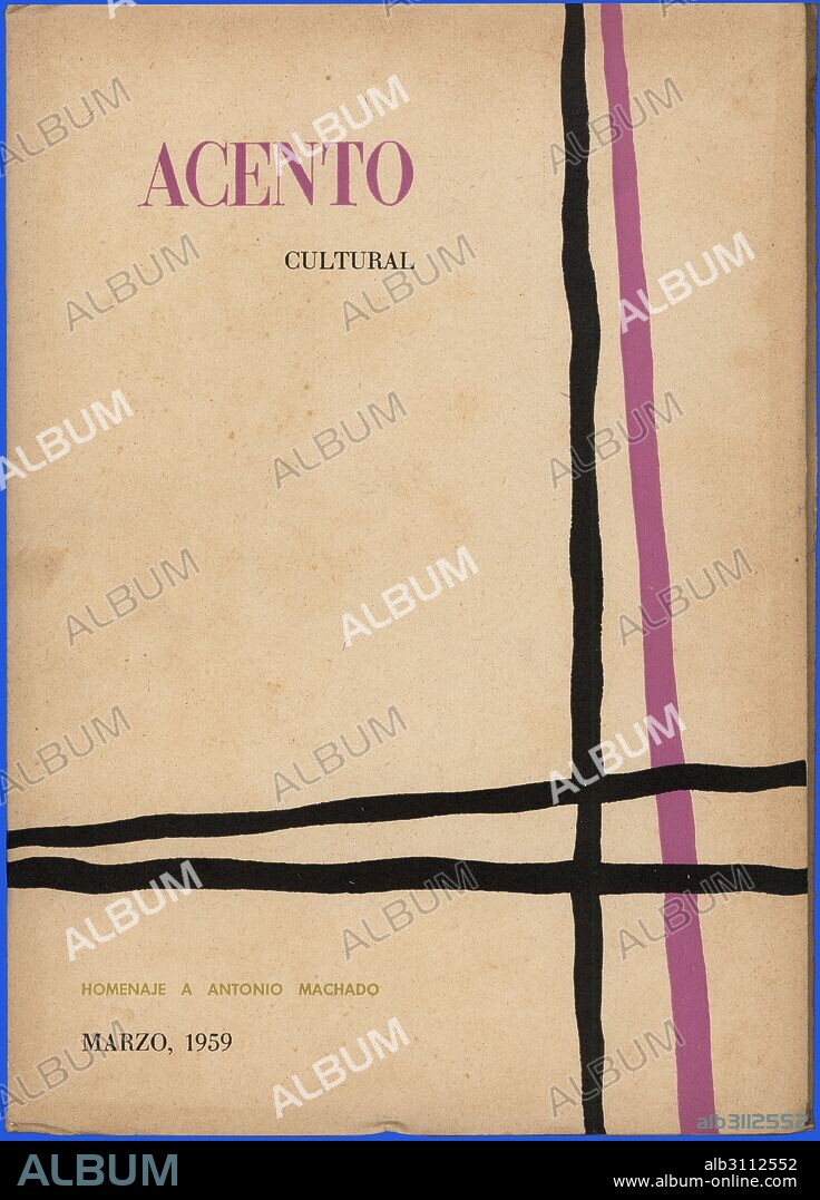 Portada de la revista cultural Acento. Número dedicado a Antonio Machado. Marzo de 1959.
