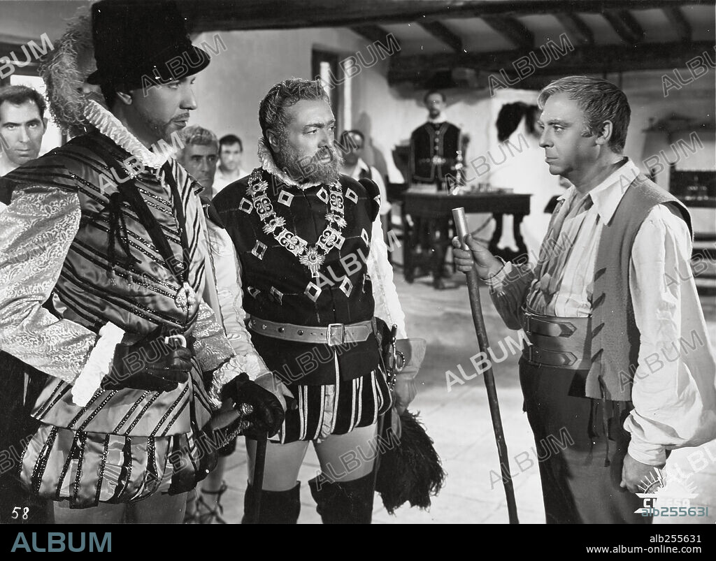 FERNANDO REY, JOSE MARCO DAVO and MANUEL LUNA in ALCALDE DE ZALAMEA, 1954, directed by JOSE GUTIERREZ MAESSO. Copyright CINESOL, S.A.