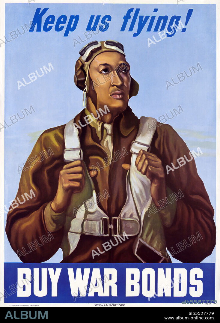 Robert Diez, a Tuskegee Airman, World War II Poster, "Keep us Flying! Buy War Bonds", Betsy Graves Reyneau, U.S. Government Printing Office, 1943.