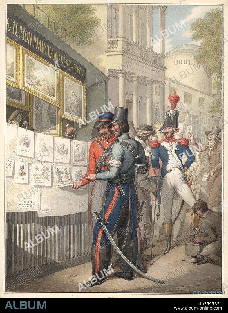 GEORG EMANUEL OPIZ. Russian Cossacks in Paris, 1914.