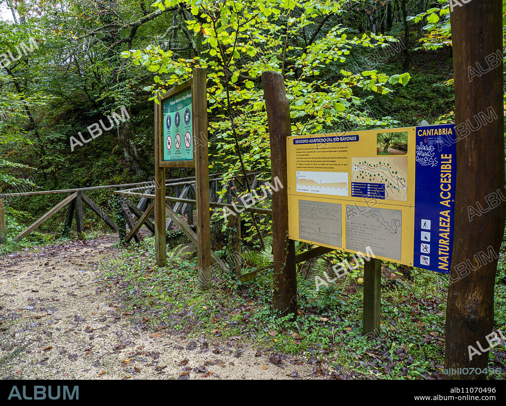 adapted trail, Bayones river, Saja-Besaya natural park, Cantabria, Spain.